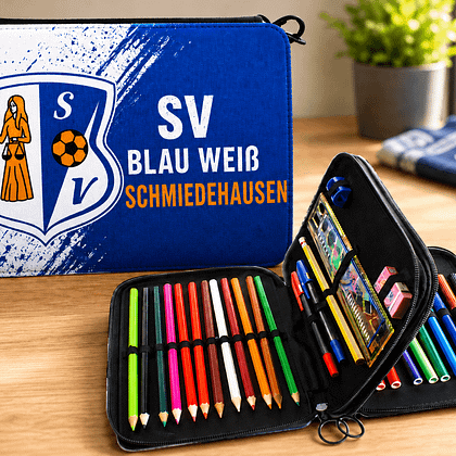 SV Blau Weiß Schmiedehausen Federmappe - komplett gefüllt
