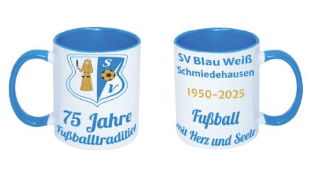 Jubiläumstasse „75 Jahre Fußballtradition“ – SV Blau Weiß Schmiedehausen